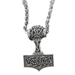 Thors Hammer Kette mit keltischem Knoten Wikinger Amulett aus Edelstahl