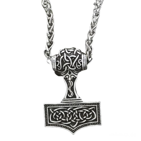 Thors Hammer Kette mit keltischem Knoten Wikinger Amulett aus Edelstahl