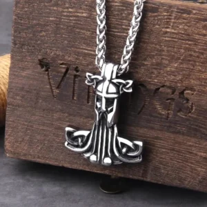 Thors Hammer Kette mit Kreuz und keltischem Knoten Wikinger Mjölnir Anhänger