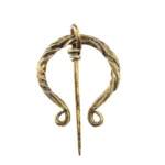 Traditionelle gedrehte Wikinger Brosche aus Edelstahl, authentische Wikinger Fibel