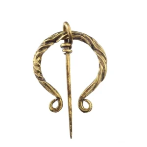 Traditionelle gedrehte Wikinger Brosche aus Edelstahl, authentische Wikinger Fibel