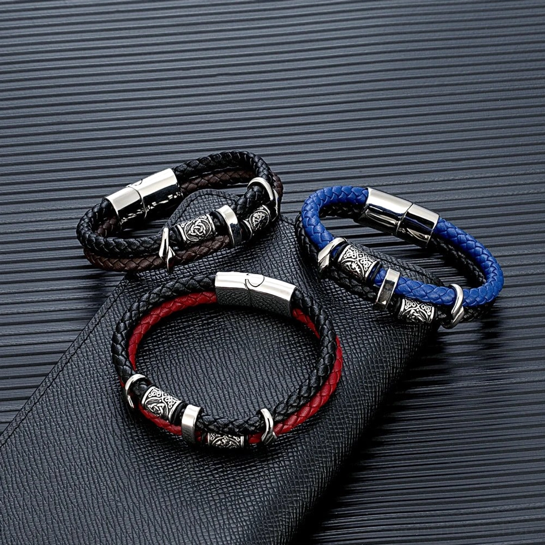 Magnetischer Edelstahlverschluss des Vegvísir Wikinger Armband