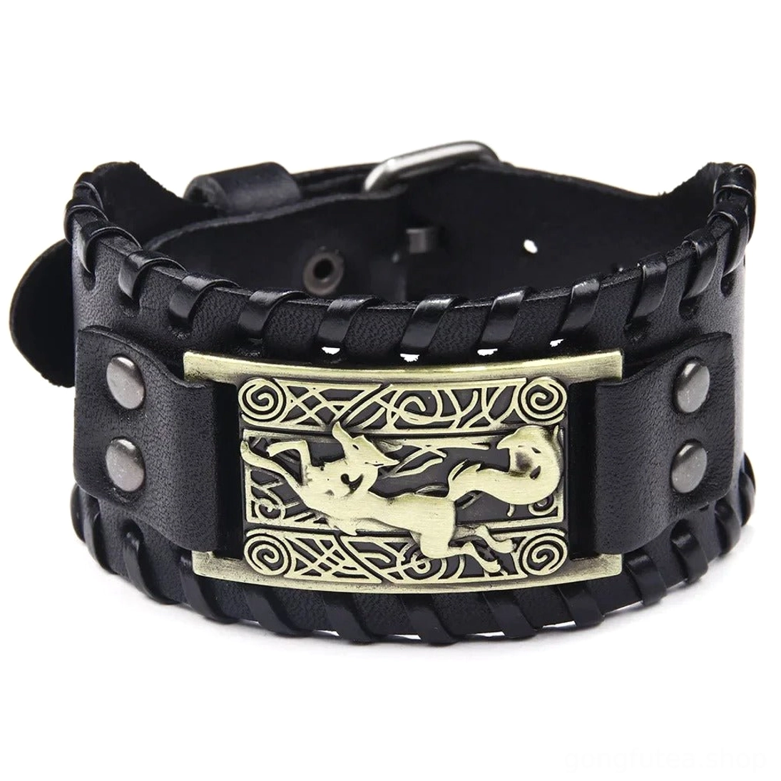 Verstellbares Wikinger Armband mit nordischem Fuchs Symbol