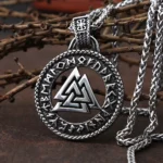 wikinger kette mit valknut und runen aus edelstahl für männer, nordischer odin Wikinger Anhänger
