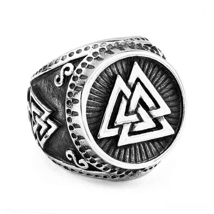 Vintage Gothik Wikinger Valknut Ring, edler Stainless Stahl Biker Schmuck