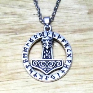 Vintage Mjölnir Thors Hammer Kette Wikinger Schmuck