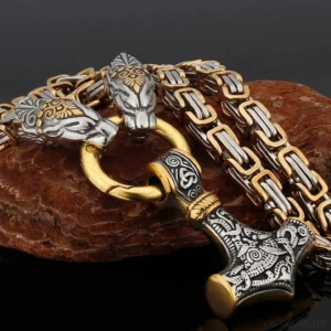 Vintage Thors Hammer Kette aus rostfreiem Edelstahl, farbbeständig für tägliches Tragen