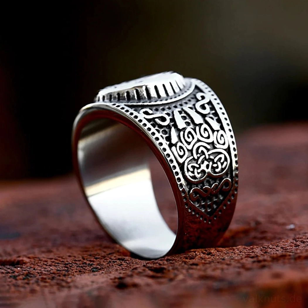 Vintage Wikinger Bärenklaue Ring mit keltischem Knoten Design für Männer