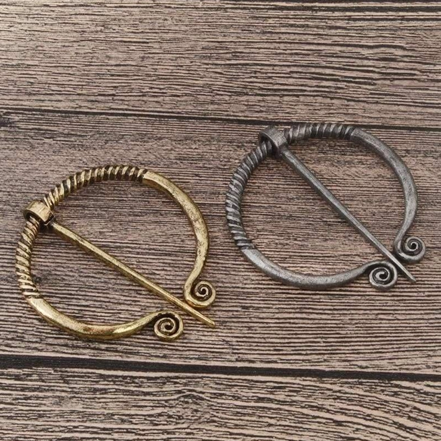 Vintage Wikinger Brosche zum Fixieren von Umhängen und Schals