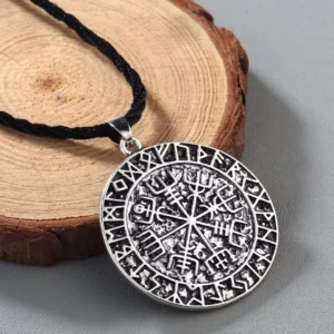 Vintage Wikinger Halskette Vegvisir für Männer und Frauen, Schutz Symbol Schmuck