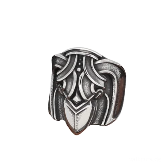 Vintage Wikinger Raben Ring Seitenansicht Wikinger Ring