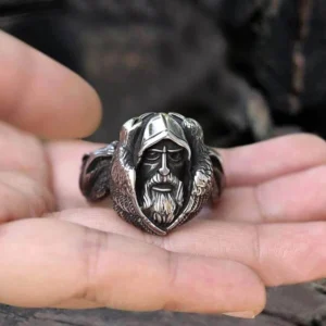 Alter Wikinger Ring Odin der Allvater für Männer, nordisches Amulett