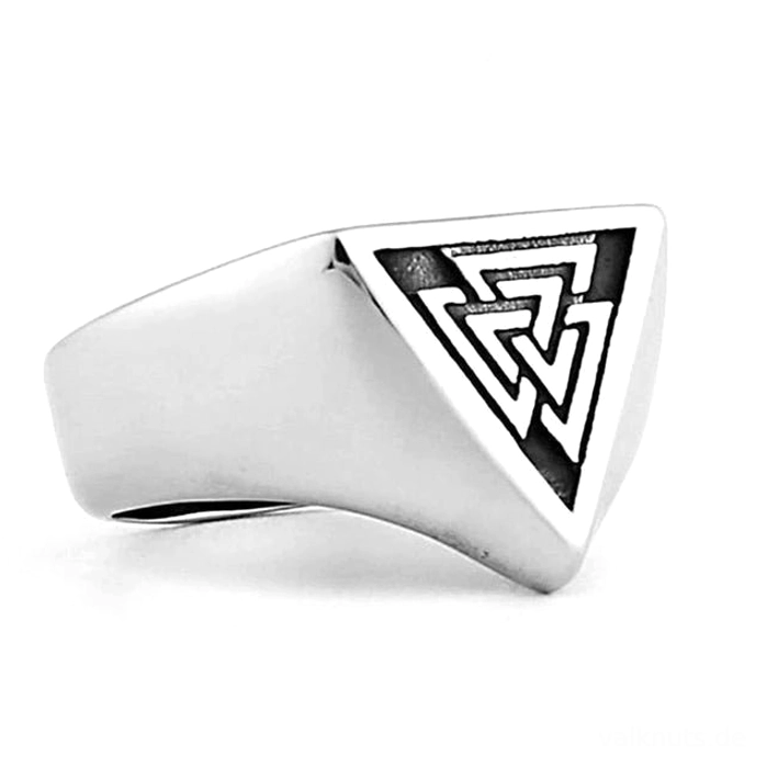 Vintage Wikinger Ring mit Valknut Odin Amulett, Gothic Biker Schmuck