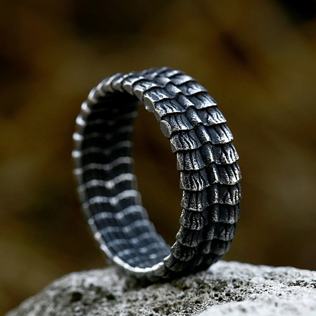 Vollständige Ansicht des Wikinger Jormungandr Midgardschlange Ring