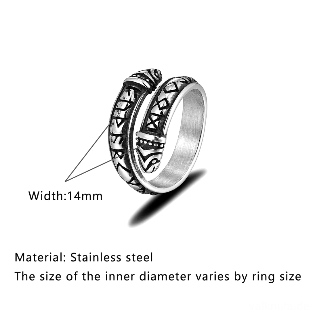 Wikinger Amulett Ring Jormungandr aus Edelstahl