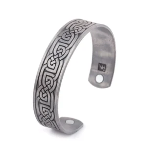 Wikinger Armreif mit Magnet, verstellbarer offener Wikinger Armreif mit traditioneller Knotenkunst