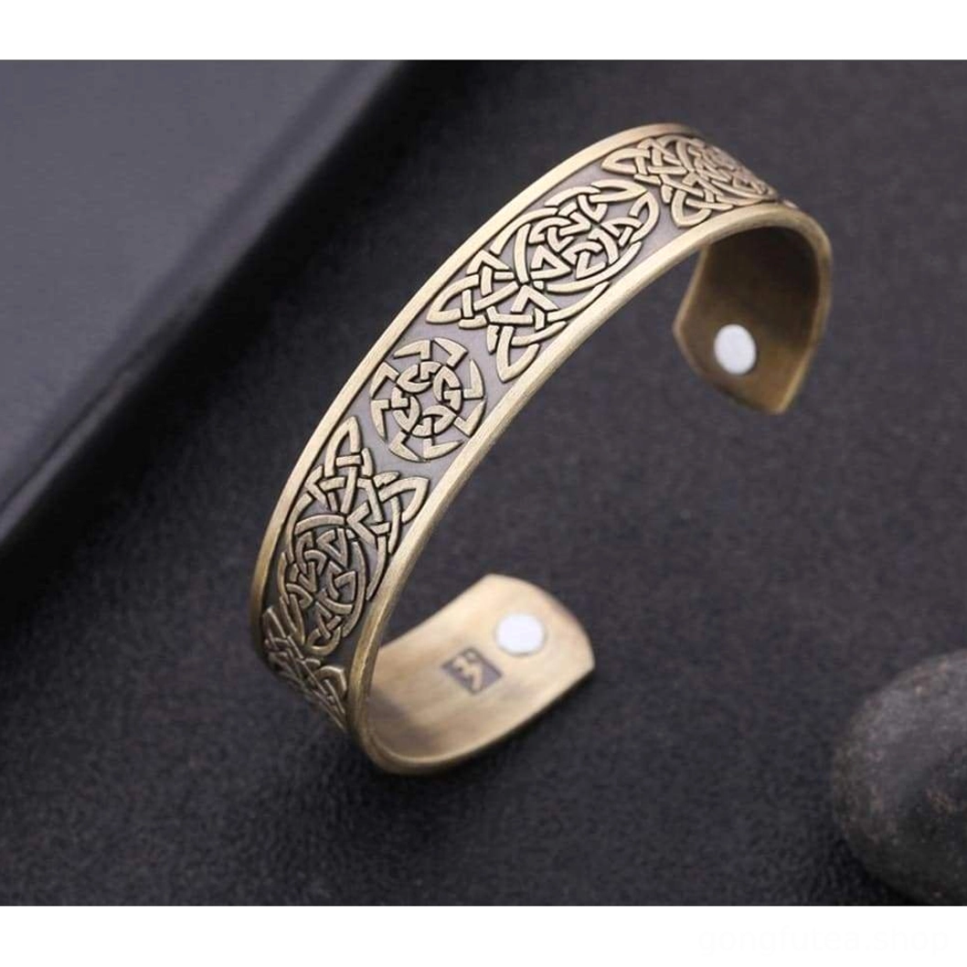 Wikinger Armreif mit nordischem Knotenmuster in Bronze Farbe