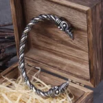 Wikinger Armreif Odins Raben Hugin und Munin aus Edelstahl mit Verpackung