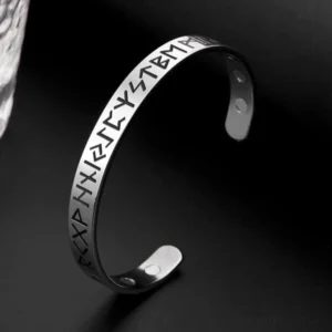 Wikinger Armreif mit Runen Valhalla Edelstahl Talisman