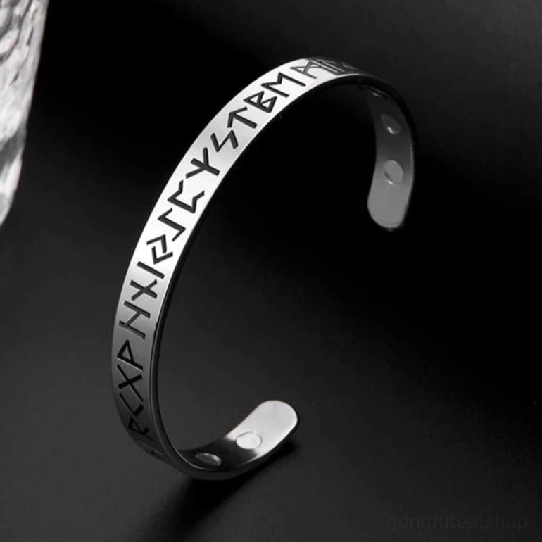 Wikinger Armreif mit Runen Valhalla Edelstahl Talisman