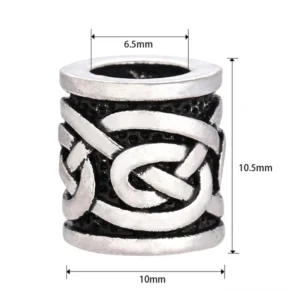 Antike Wikinger Bartperle mit Nordischer Knoten Design als Wikinger Schmuck Zubehör für Haare, Armbänder und Halsketten