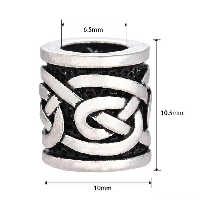 Antike Wikinger Bartperle mit Nordischer Knoten Design als Wikinger Schmuck Zubehör für Haare, Armbänder und Halsketten
