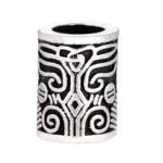 Handgefertigte Wikinger Bartperle mit nordischem Totem Gravur aus 316L Edelstahl, Wikinger Bartschmuck