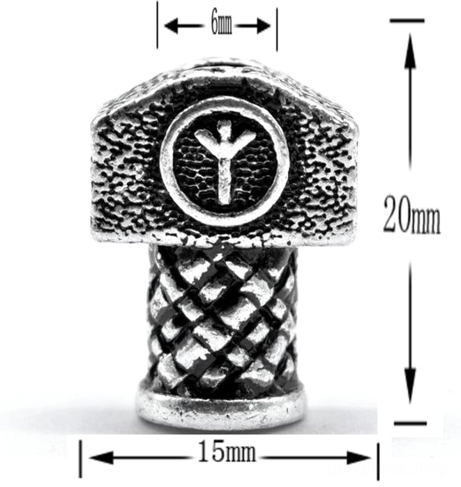 wikinger bartperlen mjolnir als charm fuer armband und kette