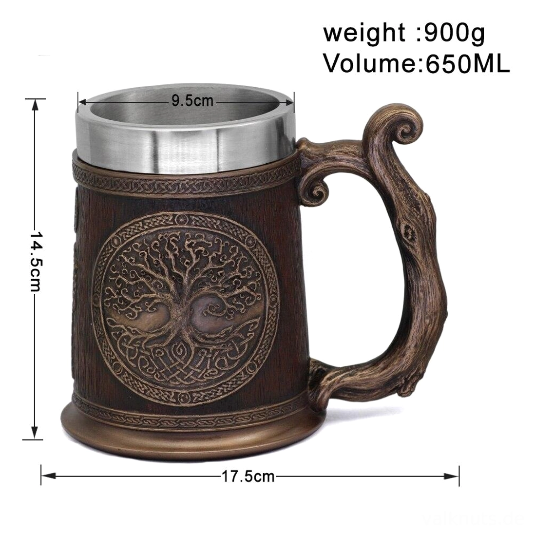 Oberansicht Wikinger Becher Yggdrasil Weltbaum