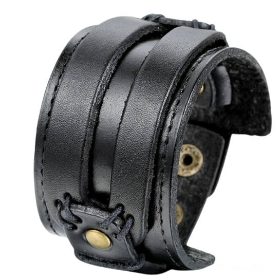 Wikinger Armband aus braunem Leder, Freisteller Ansicht des Produkt