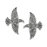 Wikinger Brosche mit fliegenden Raben, Odins Huginn und Muninn Fibel
