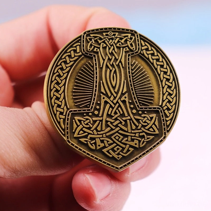 Wikinger Brosche Thors Hammer Mjölnir mit keltischen Knoten aus Metall