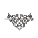 Wikinger Haarspange mit keltischem Knoten, antik silberner Haarschmuck