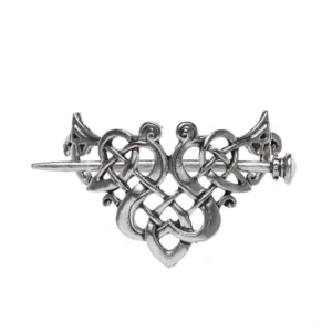 Wikinger Haarspange mit keltischem Knoten, antik silberner Haarschmuck