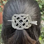 Wikinger Haarspange mit keltischem Knoten, antiker silberner Haarschmuck