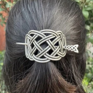 Wikinger Haarspange mit keltischem Knoten, antiker silberner Haarschmuck