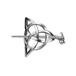 Wikinger Haarspange mit Triquetra und Wikinger Tierkopf, silberner Haarschmuck