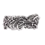 Wikinger Haarspange mit nordischem Wolf Motiv, silberner antiker Haarschmuck