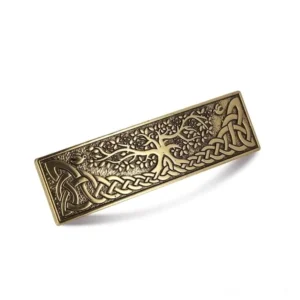 Wikinger Haarspange Yggdrasil Weltenbaum mit nordischer Knotenkunst Bronze