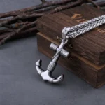 Wikinger kette mit silbernem Anker Seil Anhänger aus Edelstahl