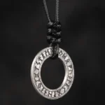 Wikinger Kette mit Futhark Runen Kreis, Wikinger Halskette aus Edelstahl