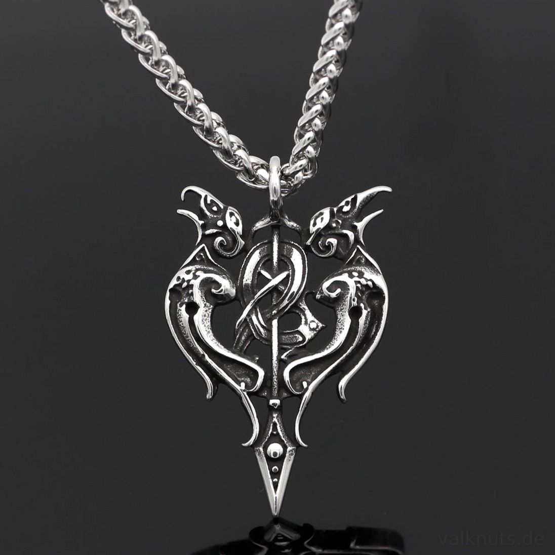 wikinger halskette hugging und munin in antiqued silber optik