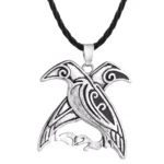 wikinger halskette huginn und muninn odins raben wikinger anhaenger