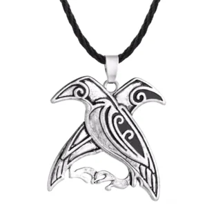 wikinger halskette huginn und muninn odins raben wikinger anhaenger