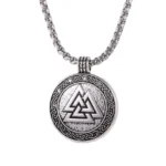 Wikinger Halskette mit Valknut Anhänger, Maßansicht des Wikinger Anhängers aus Edelstahl