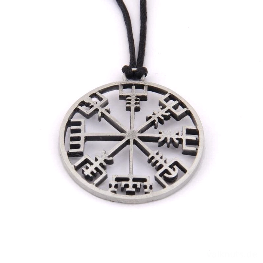 Wikinger Halskette Vegvisir Runenkompass aus Edelstahl, Detailansicht