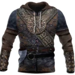 Wikinger Hoodie mit Aegishjalmur 3D Druck Helm der Angst Wikinger Rüstung Design