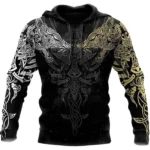 Wikinger Hoodie mit Geri und Freki Wolf 3D Druck, Wikinger Mythologie