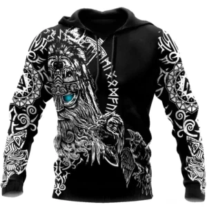 Wikinger Hoodie Harald mit Odin Motiv und nordischen Symbolen