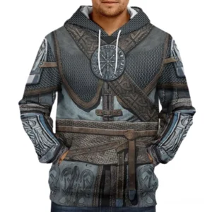 Wikinger Hoodie Krieger mit 3D Kette Design isoliert